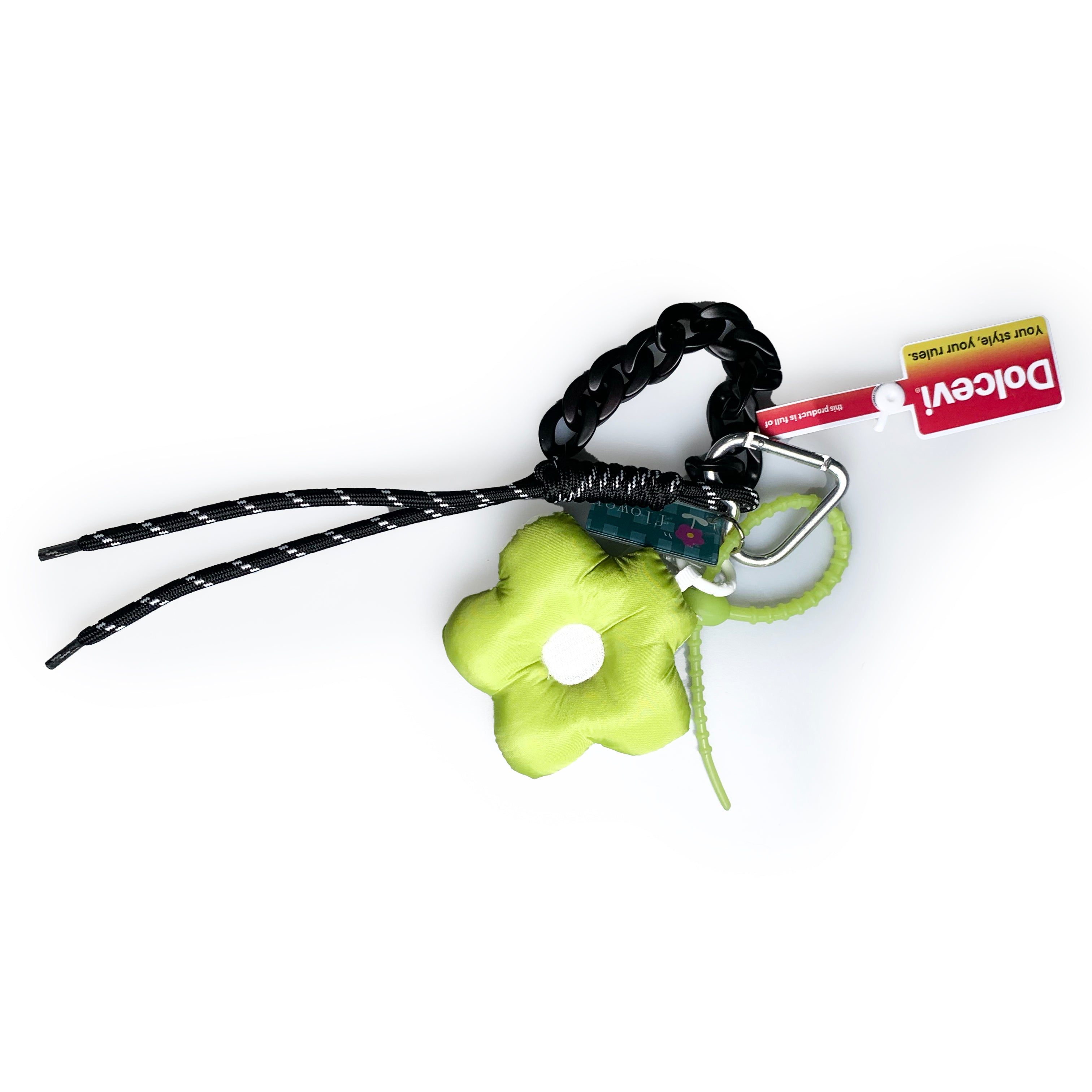 Neon Green Flower Bag Charm