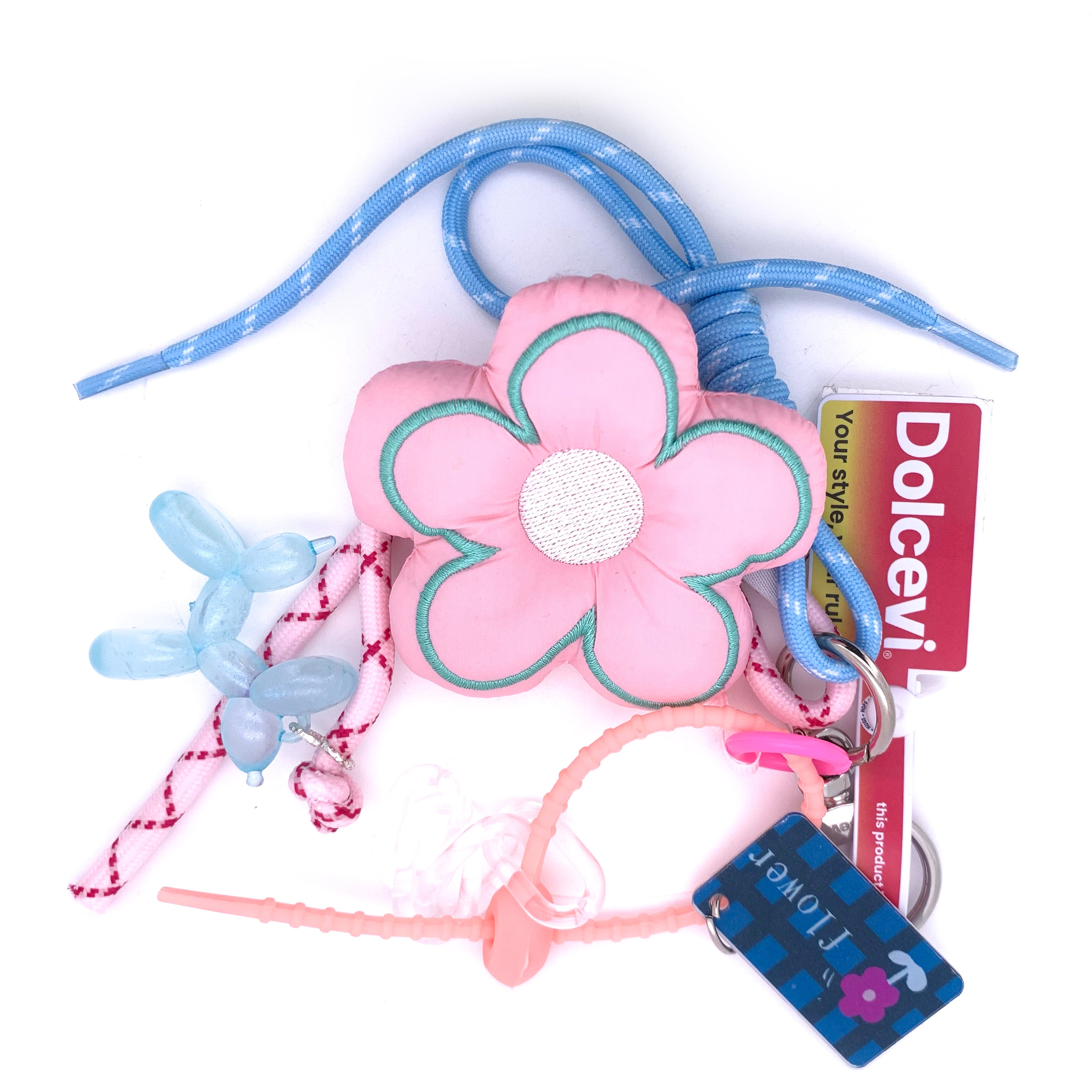 Pink Flower Mix Bag Charm