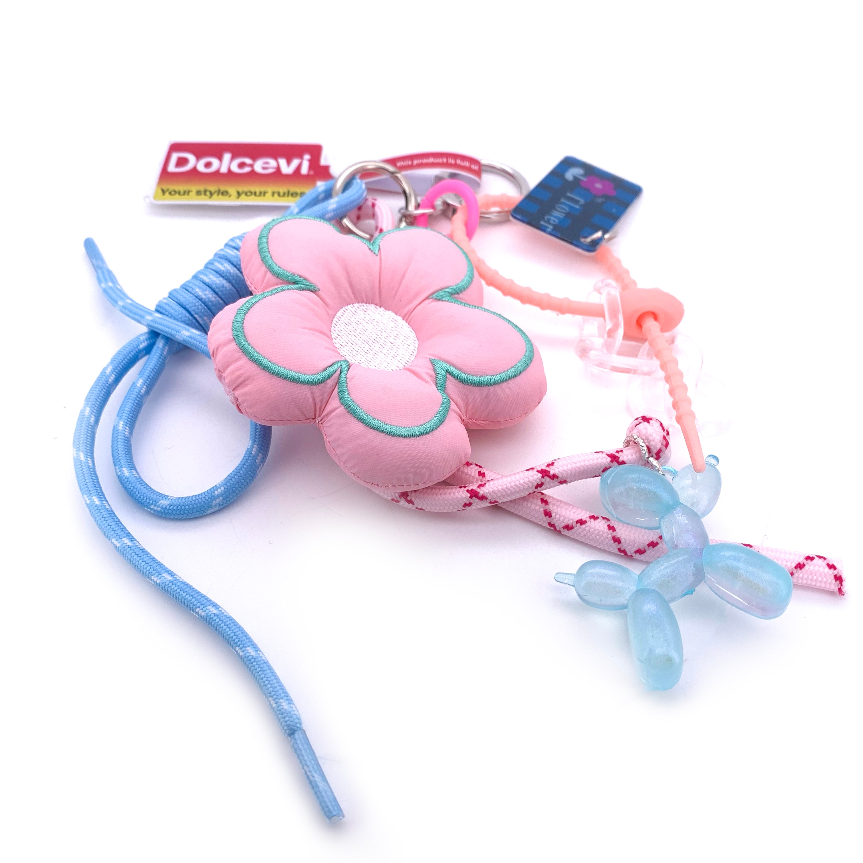 Pink Flower Mix Bag Charm