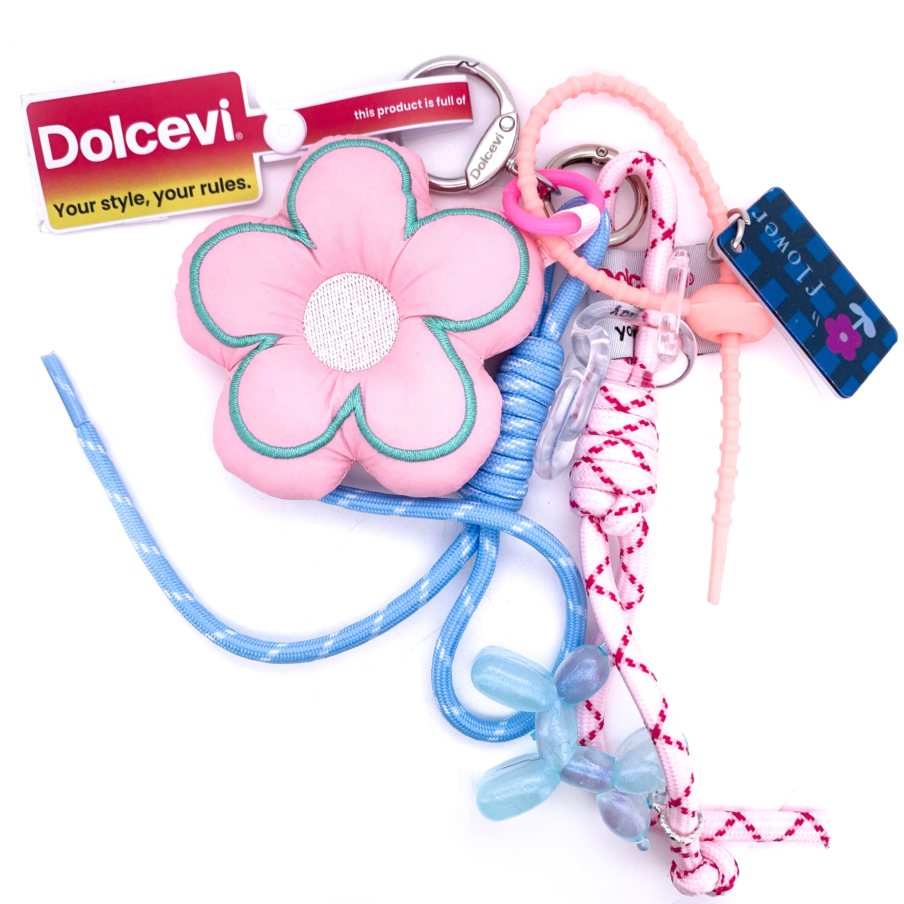 Pink Flower Mix Bag Charm