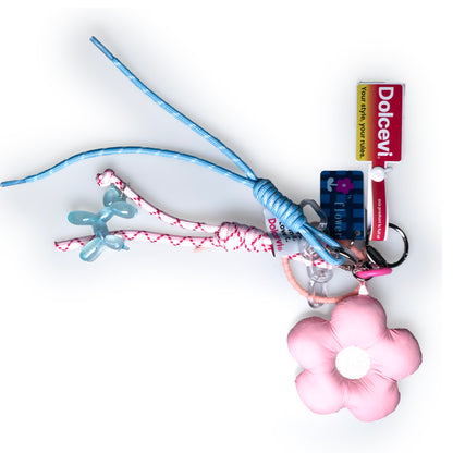 Pink Flower Mix Bag Charm