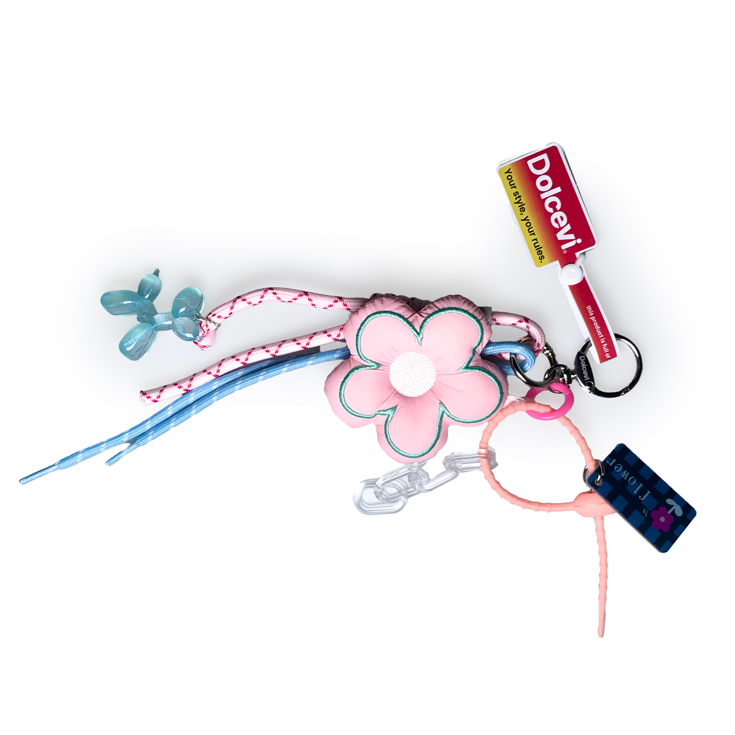 Pink Flower Mix Bag Charm