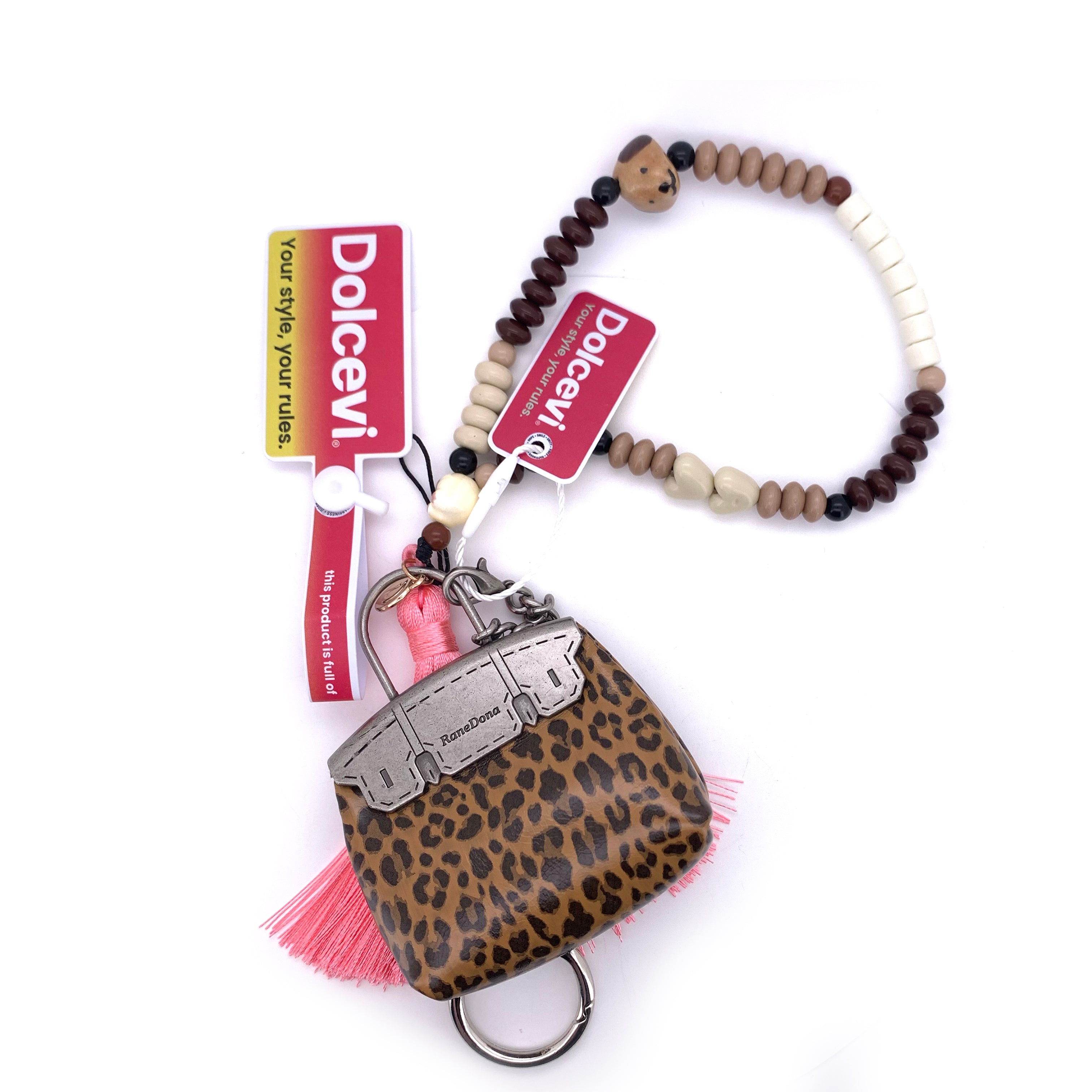 Leopard Charm with Tribal Beads