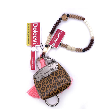 Leopard Charm with Tribal Beads