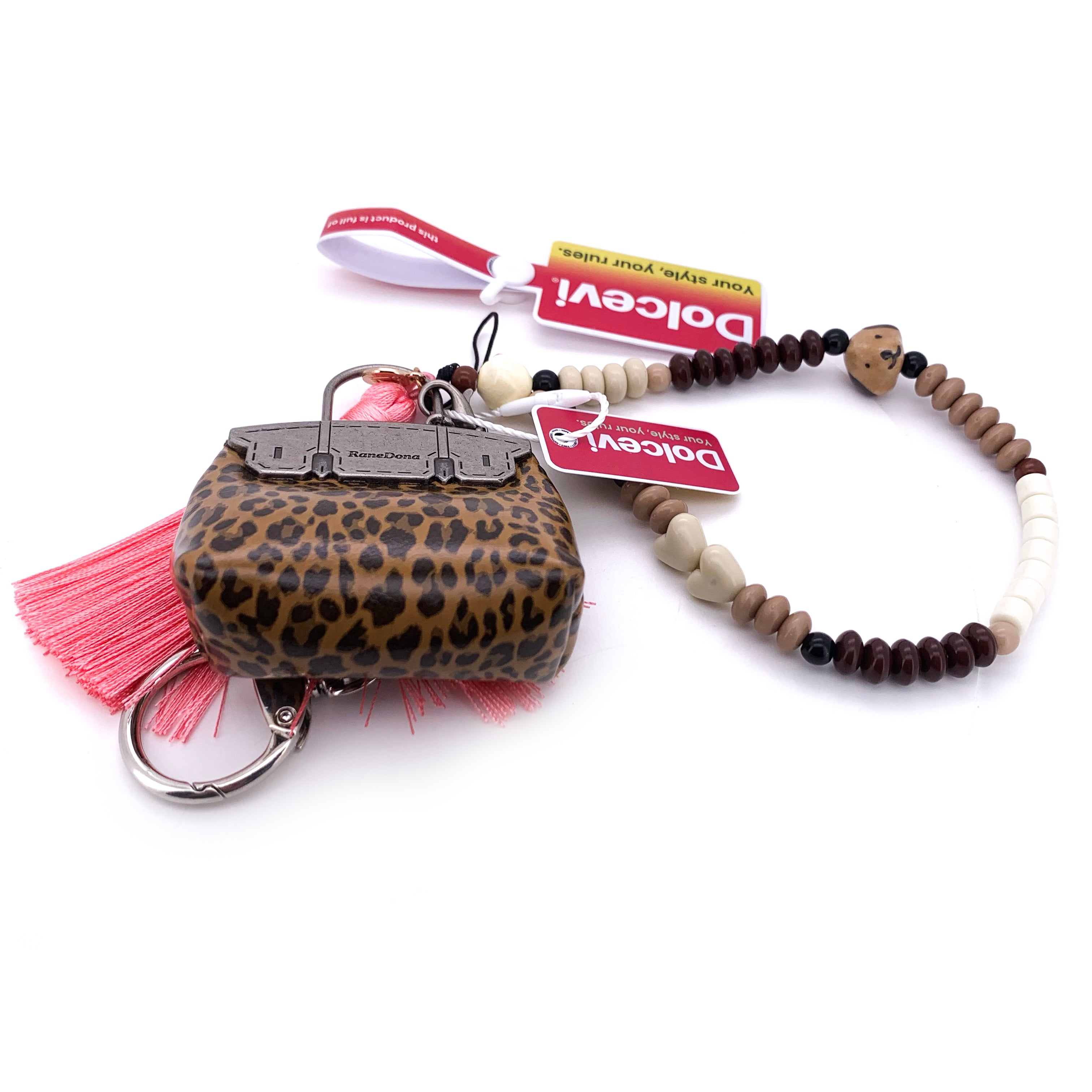 Leopard Charm with Tribal Beads