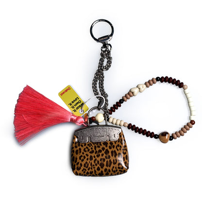 Leopard Charm with Tribal Beads