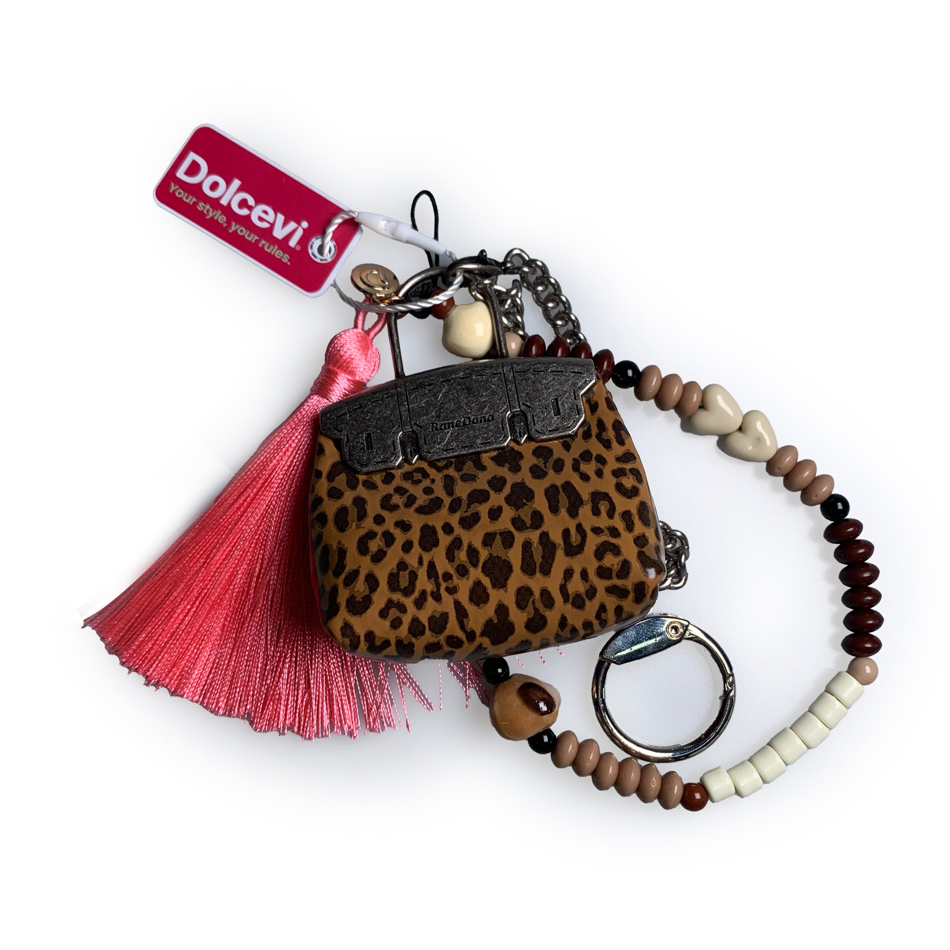 Leopard Charm with Tribal Beads
