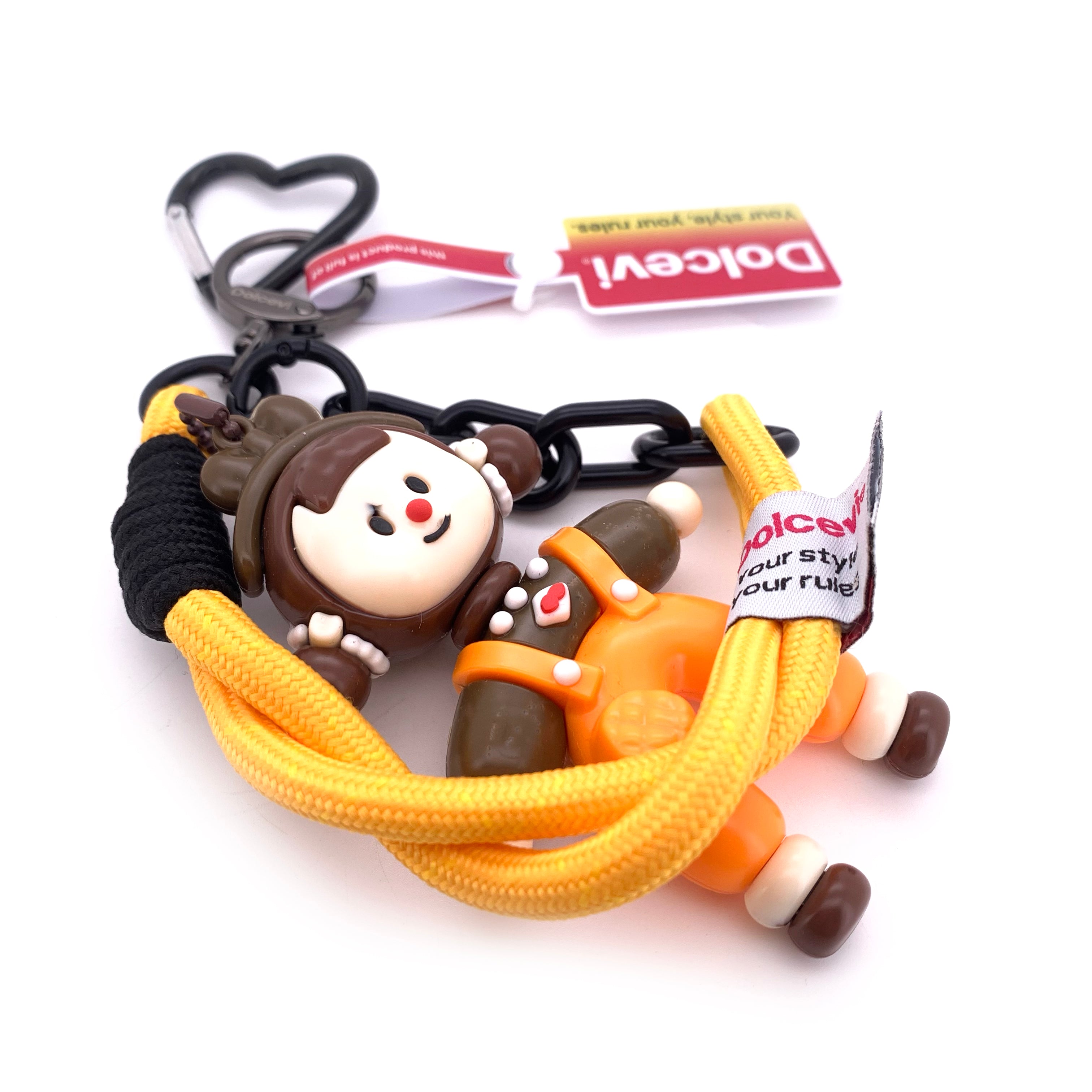 Playful Girl Charm Keychain