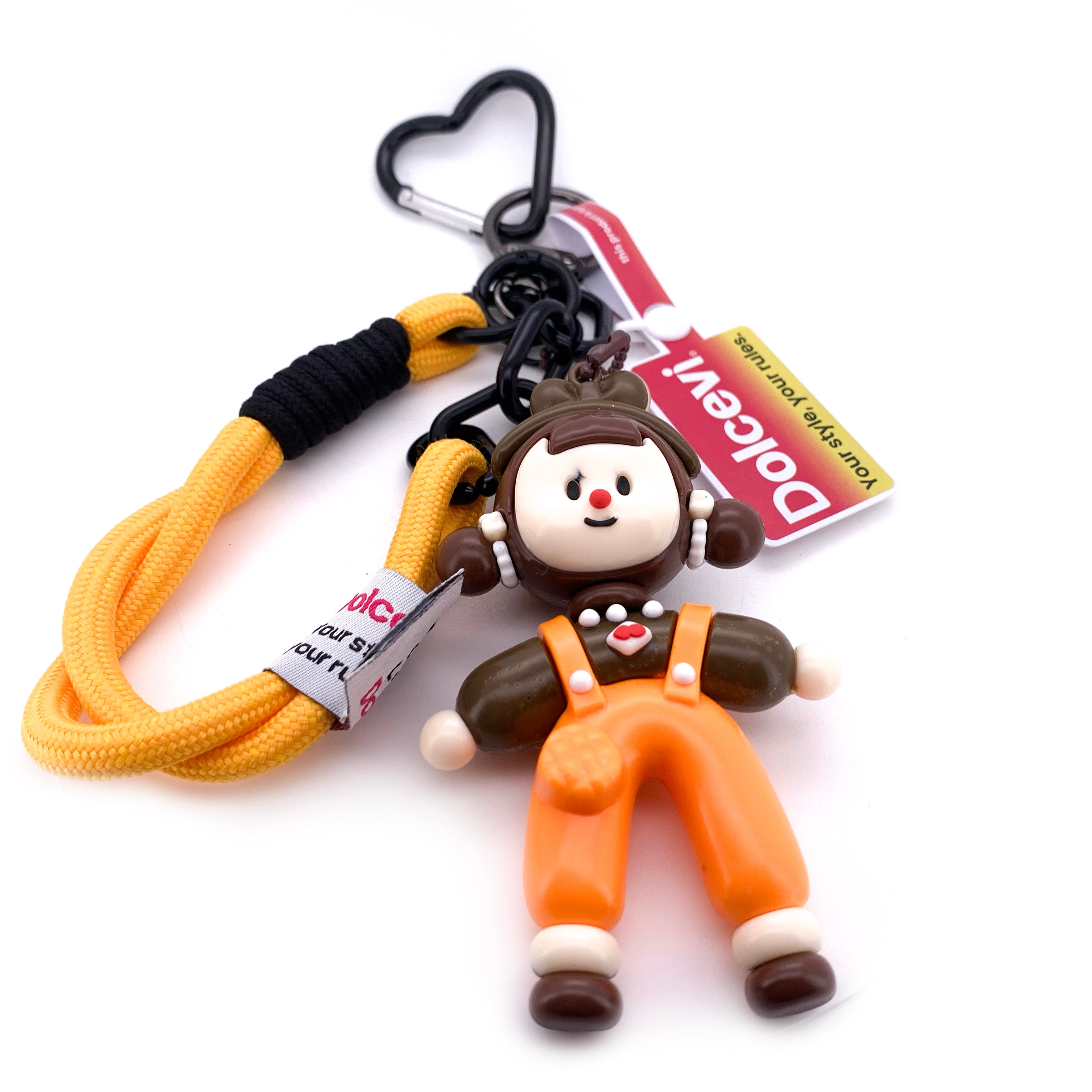 Playful Girl Charm Keychain