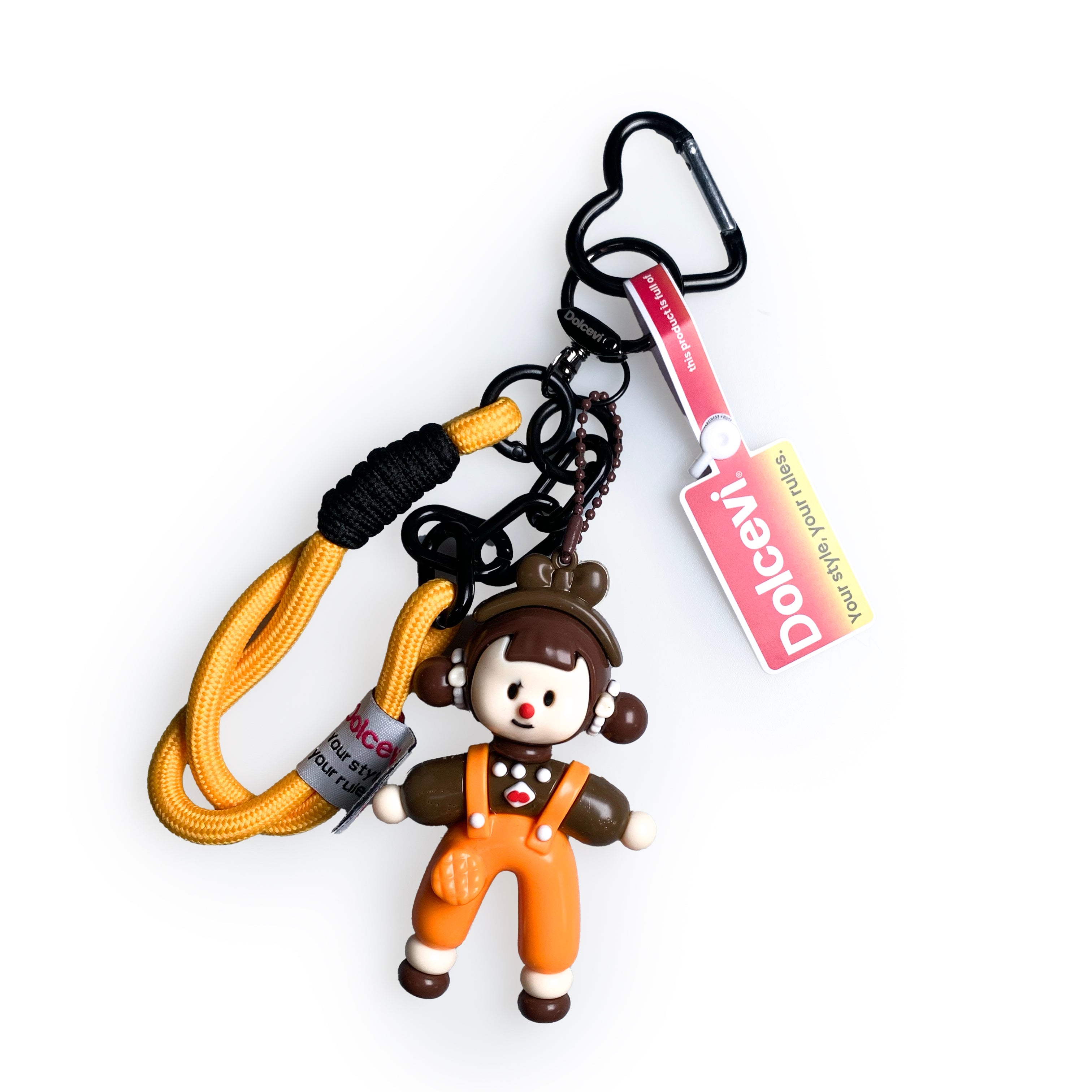 Playful Girl Charm Keychain