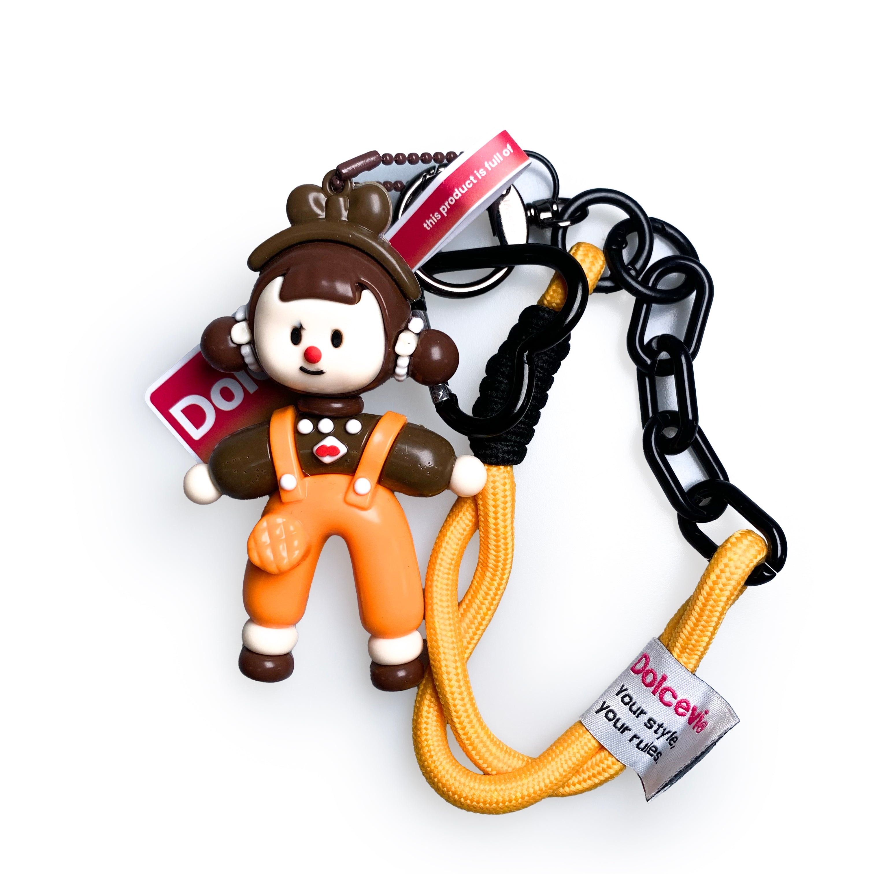 Playful Girl Charm Keychain