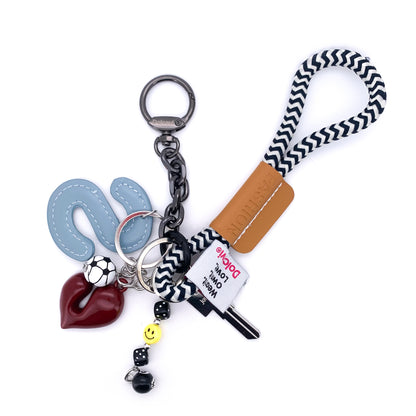 Mixed Charms Keychain – Heart, Snake & Soccer Edition