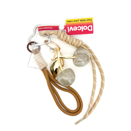 Golden Glimmer Cherry Bag Charm