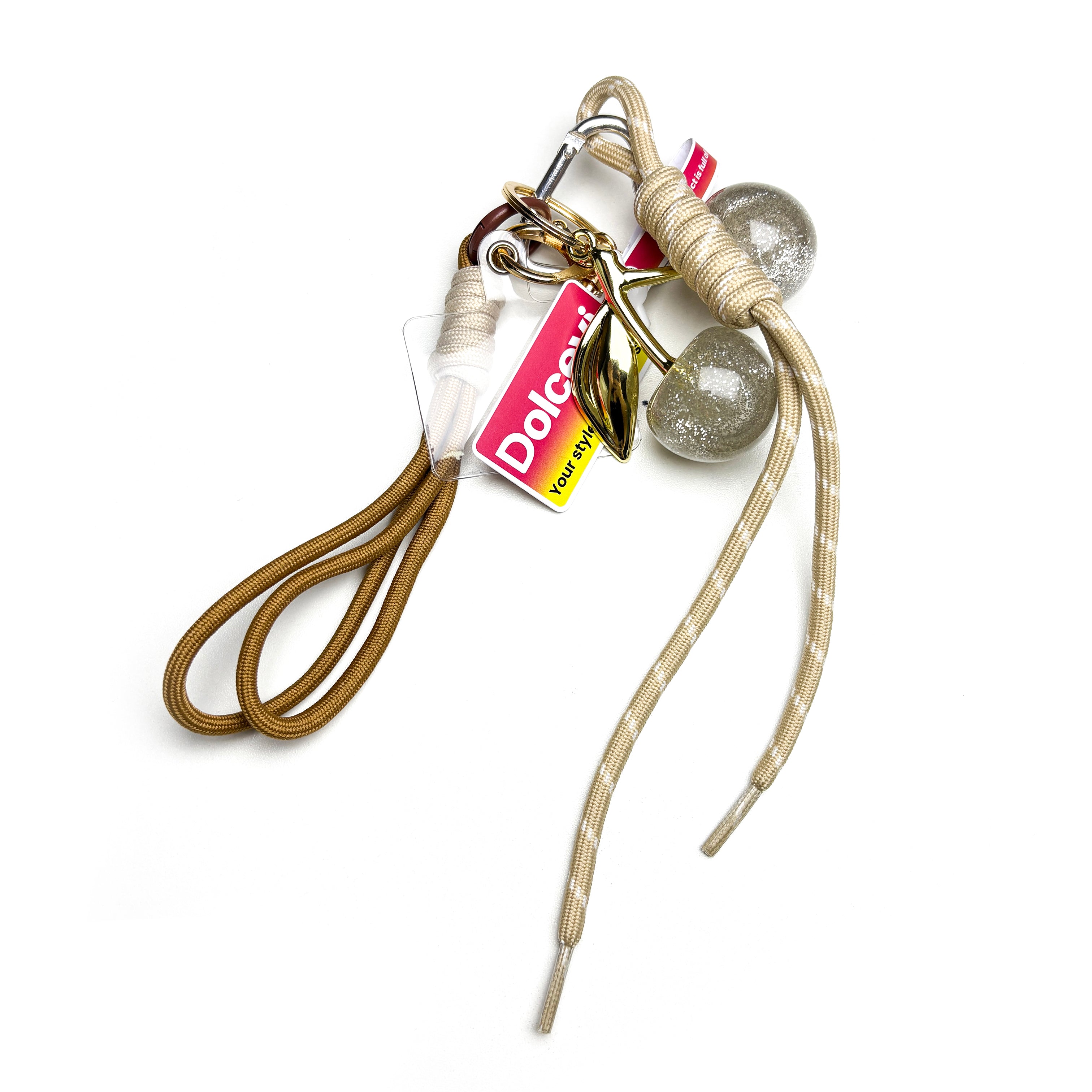 Golden Glimmer Cherry Bag Charm