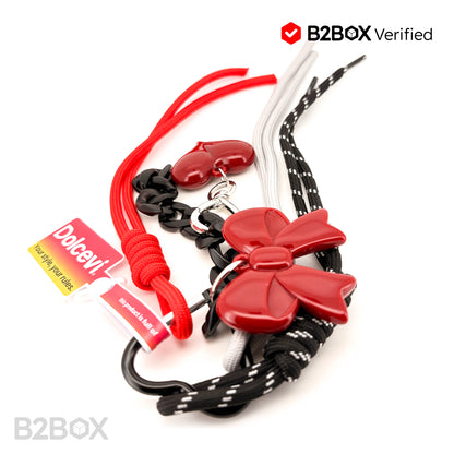 Red Bow & Heart Bag Charm – Dolcevi Signature Keychain