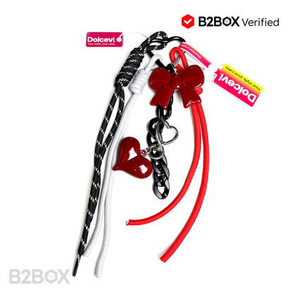 Red Bow & Heart Bag Charm – Dolcevi Signature Keychain