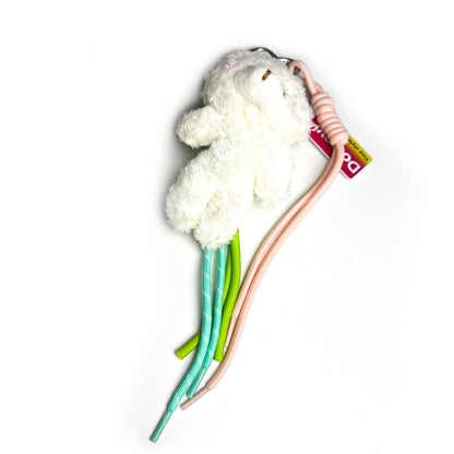 Plush Bear Keychain with Colorful Rope Charms