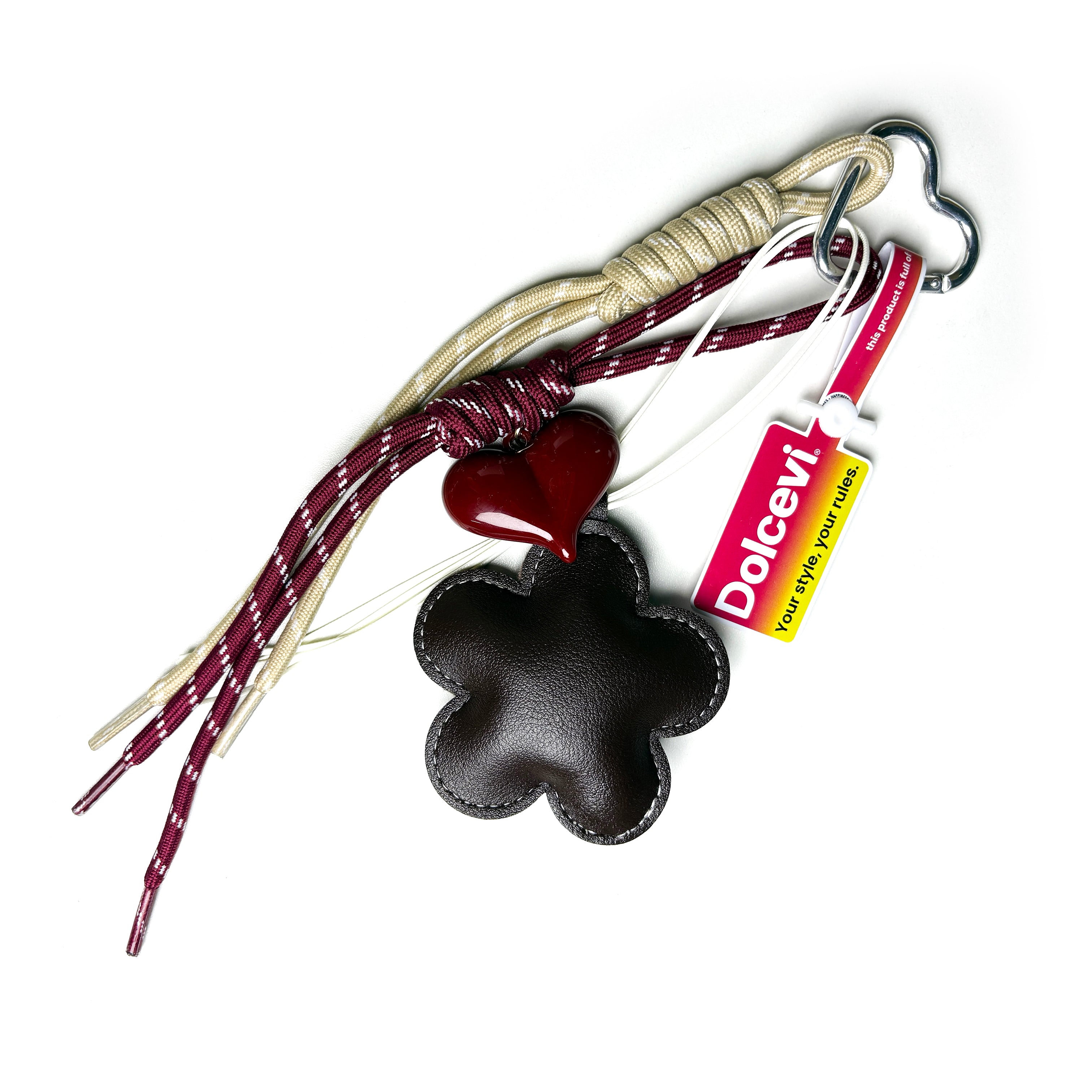 Leopard Flower & Heart Rope Charm – Dolcevi Statement Keychain