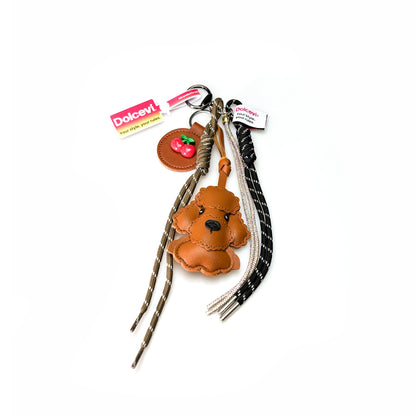 Brown Puppy Key Charm