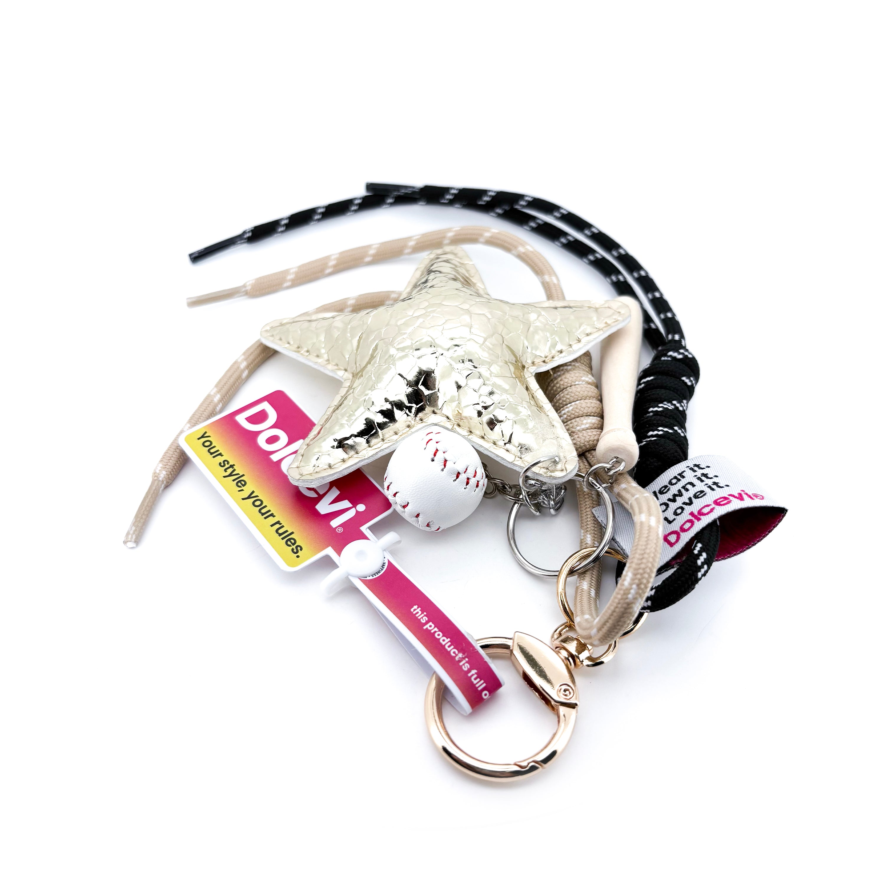 Golden Star Baseball Charm