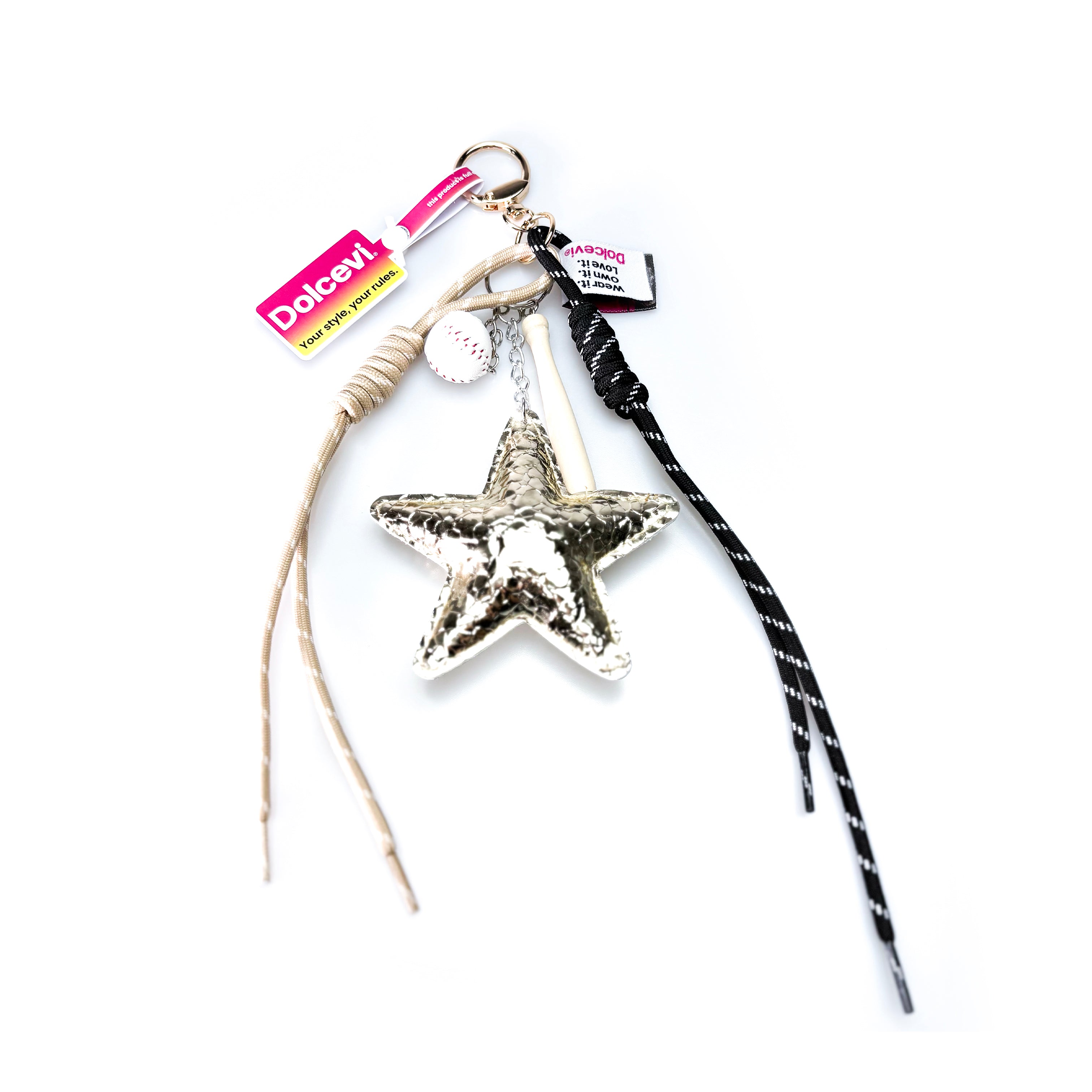 Golden Star Baseball Charm