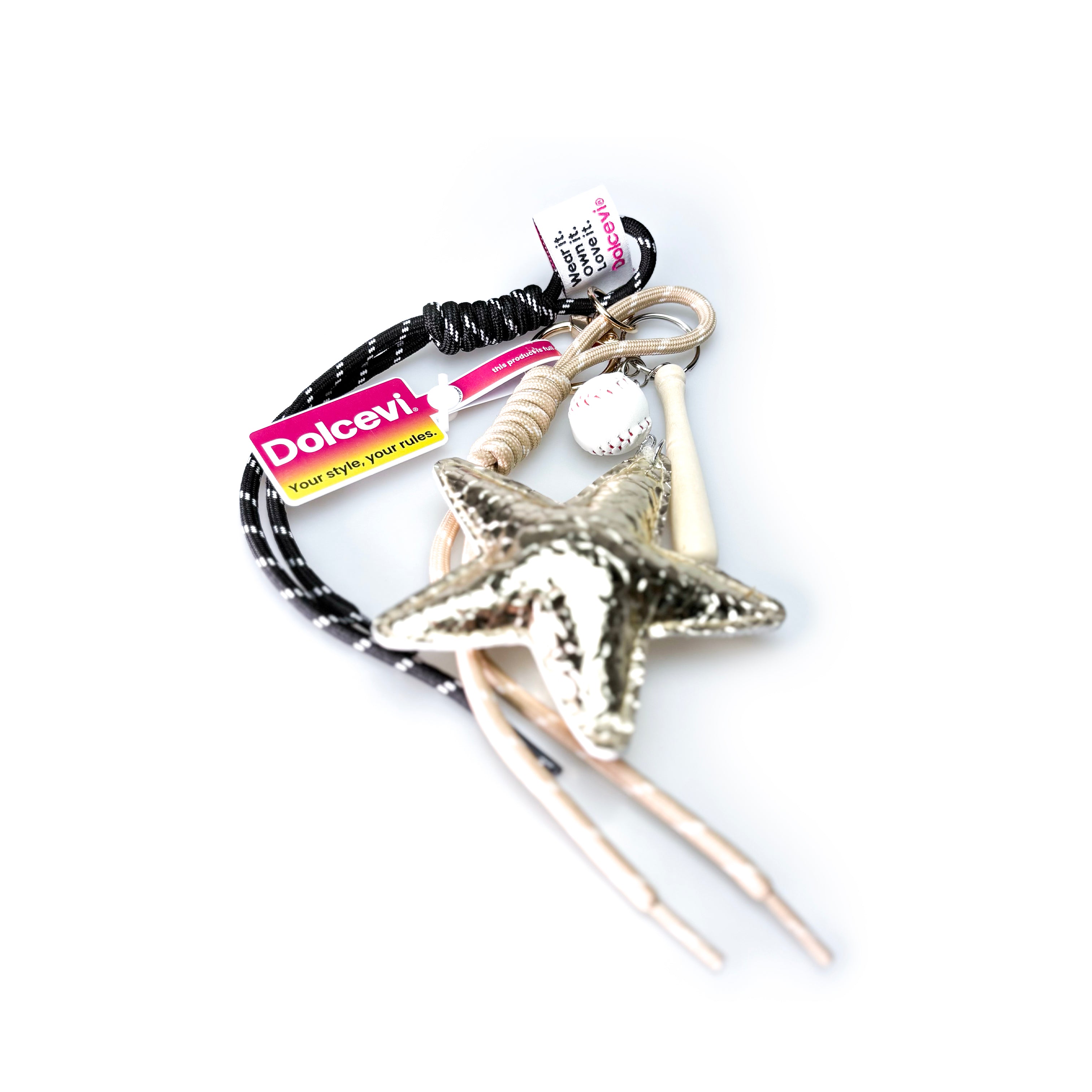 Golden Star Baseball Charm