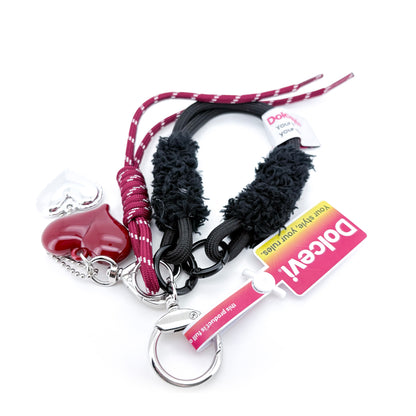 Dual Heart Fuzzy Loop Charm