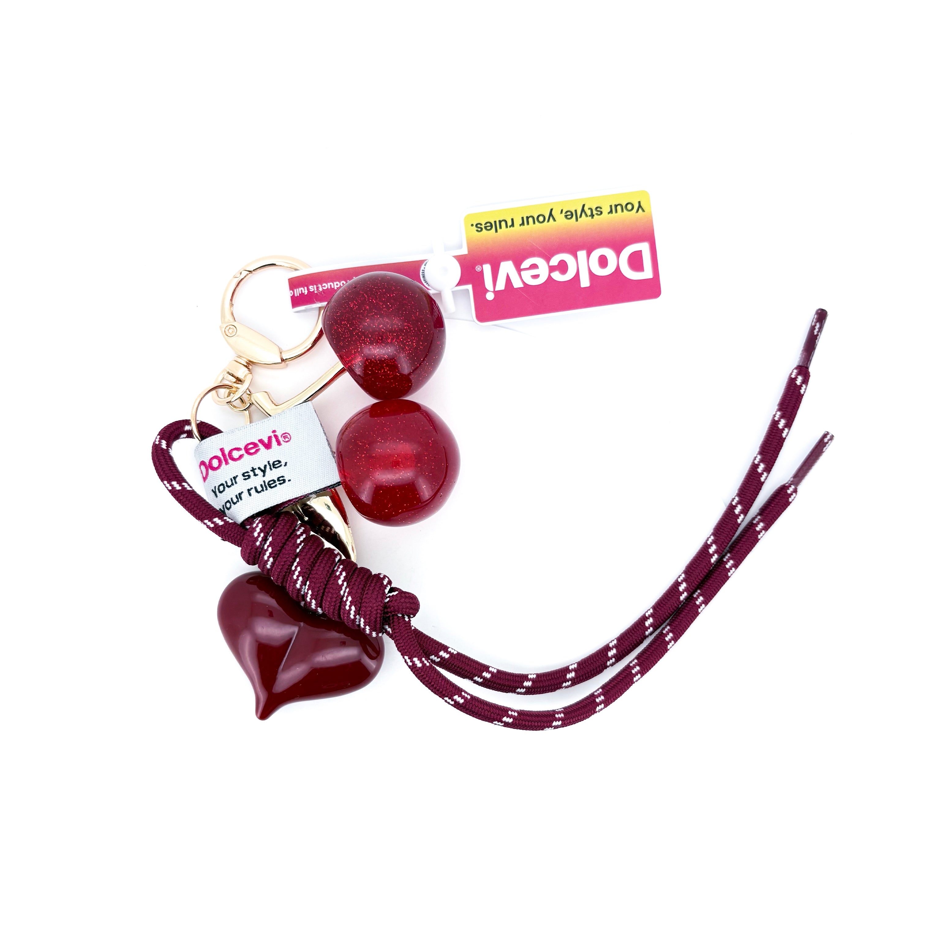 Cherry Spark Heart Charm