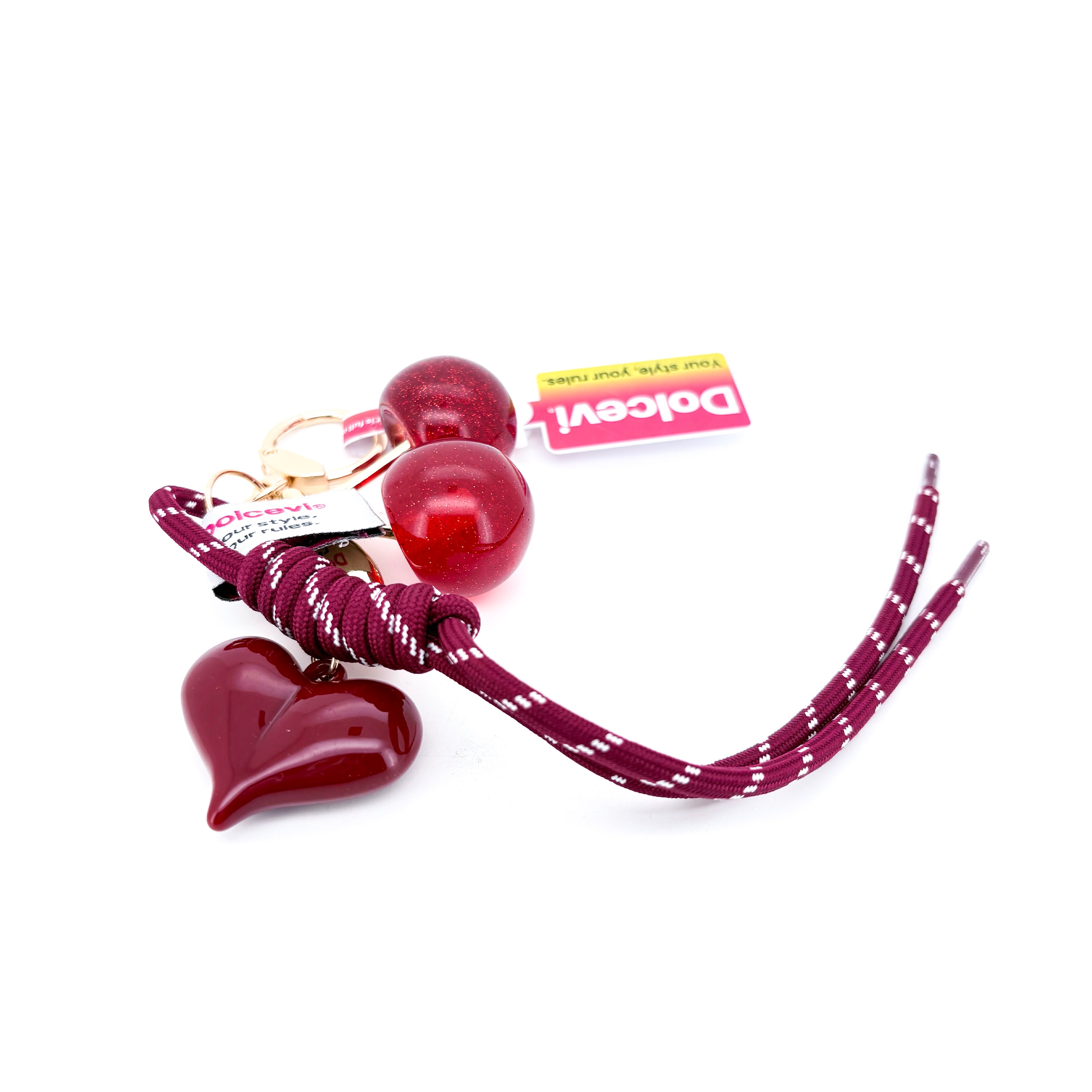 Cherry Spark Heart Charm