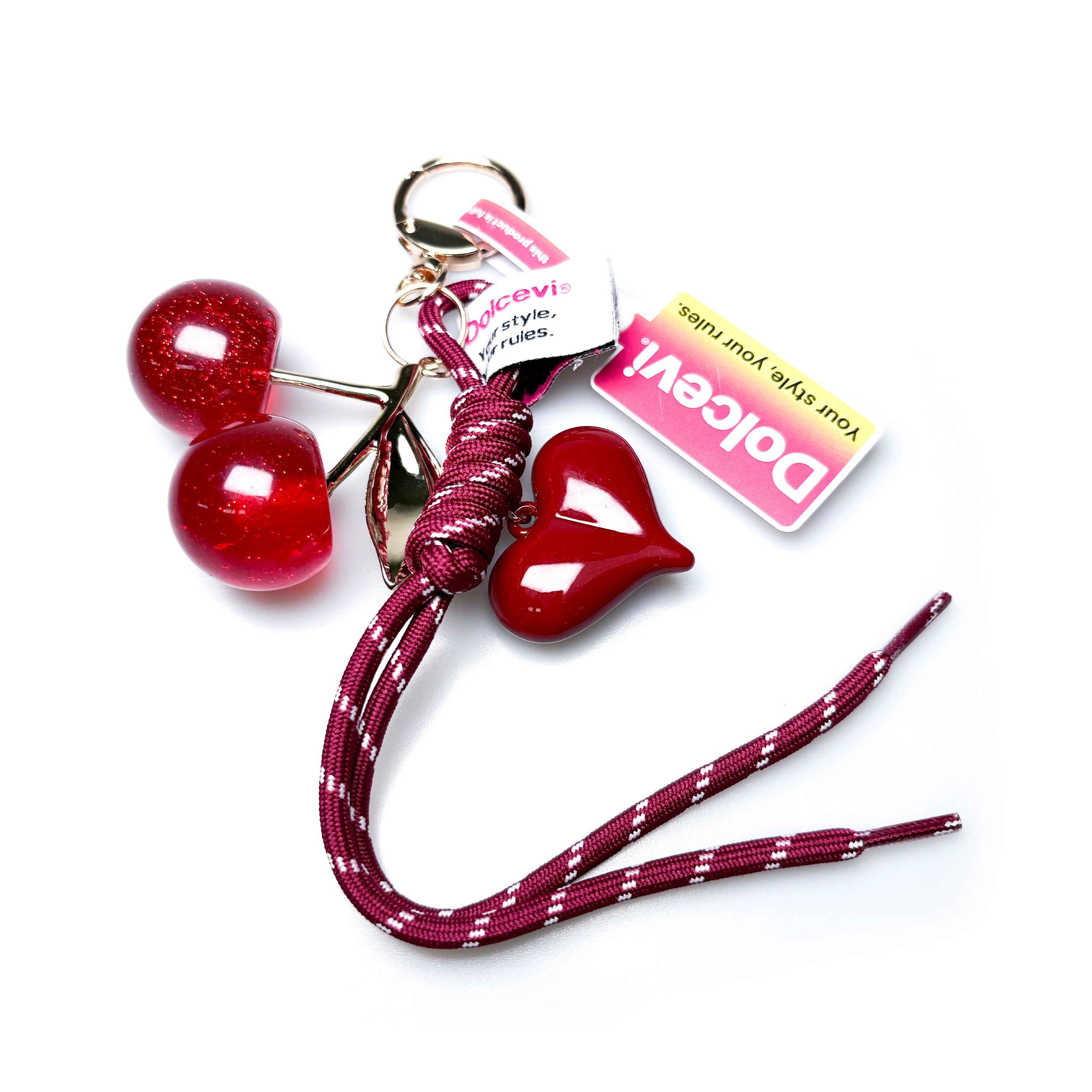 Cherry Spark Heart Charm
