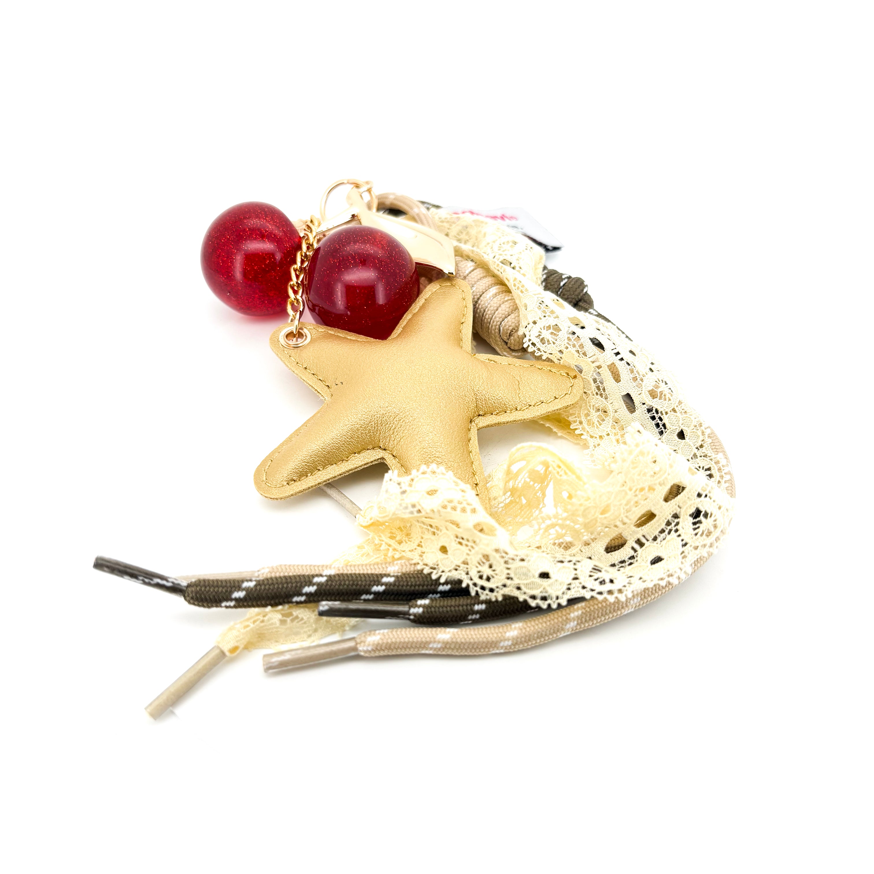 Golden Cherry Lace Charm