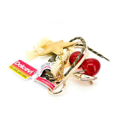 Golden Cherry Lace Charm