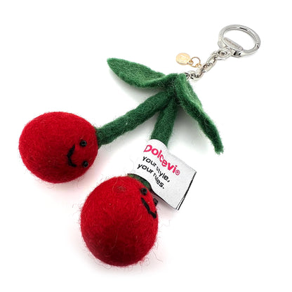 Felted Cherry Charm