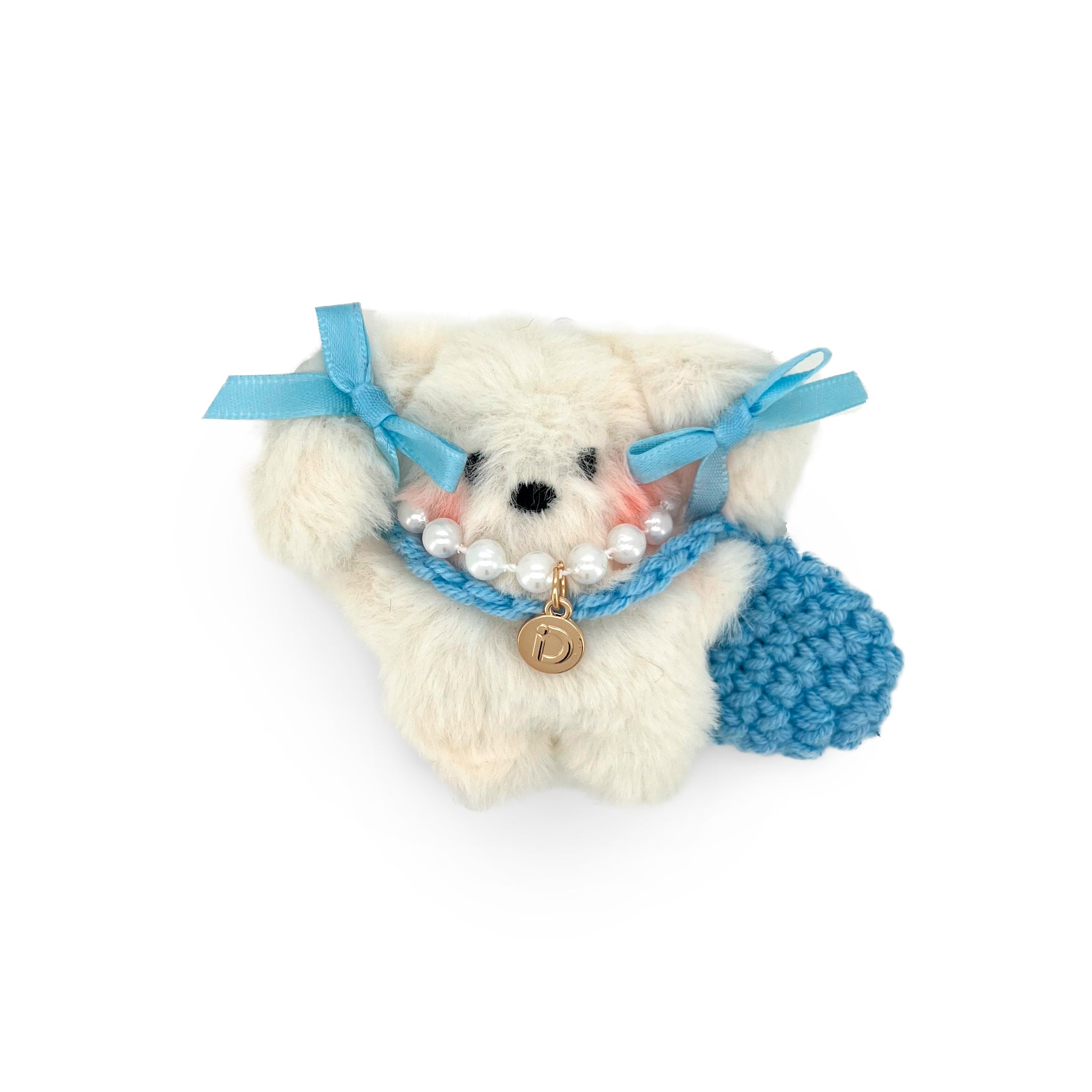 Pearly Bow Pup Charm