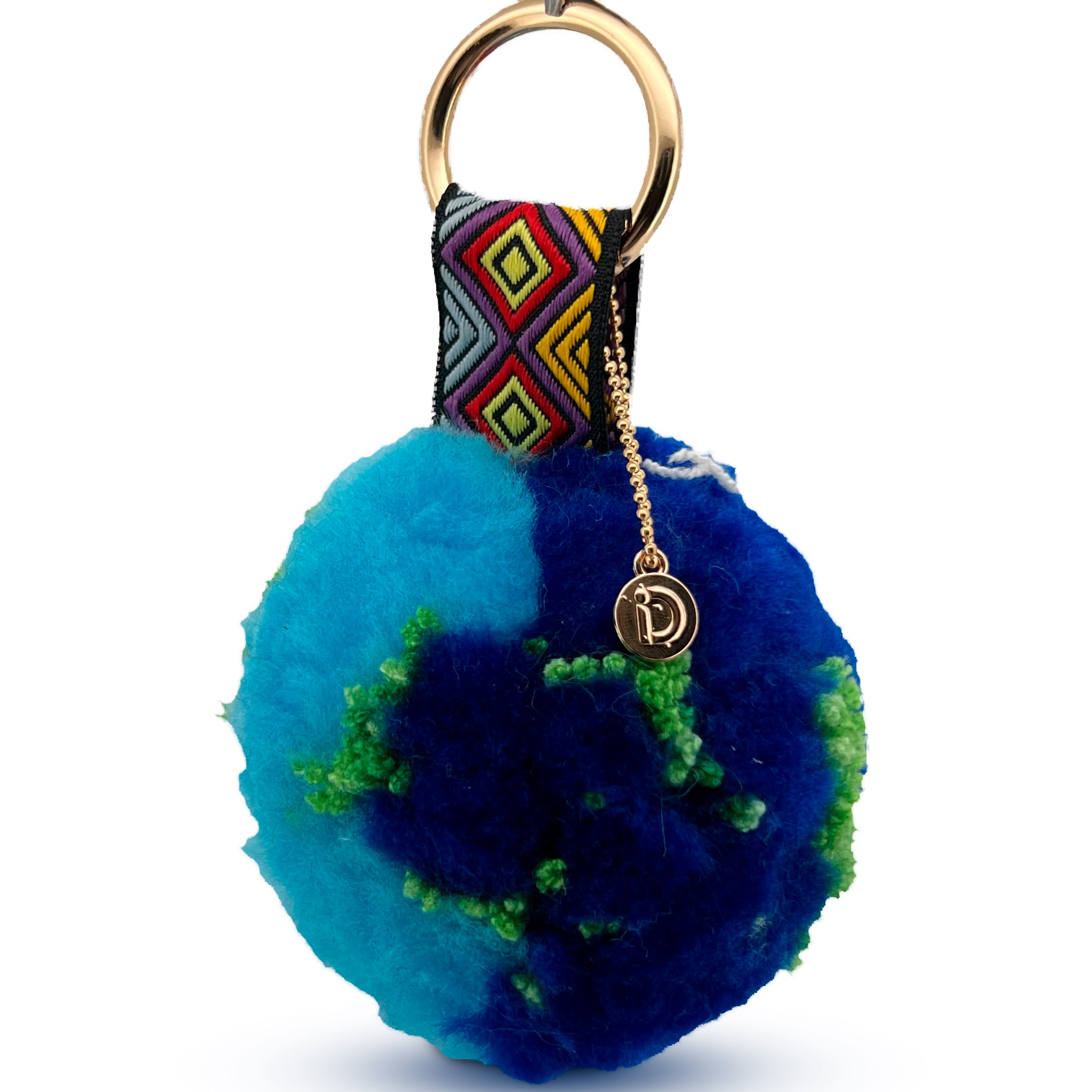 Bold Blue & Green Pom-Pom Charm