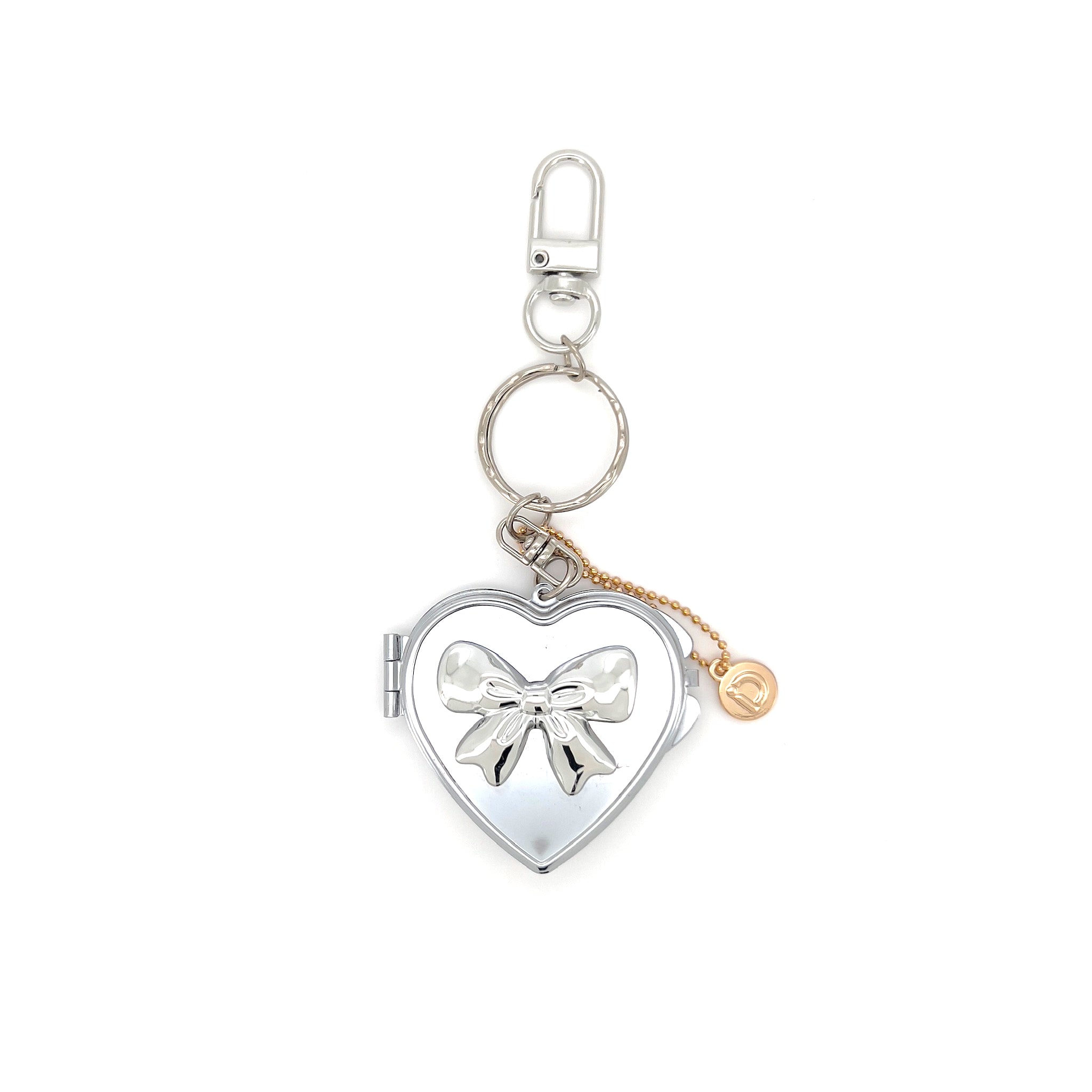 Silver Heart Mirror Charm