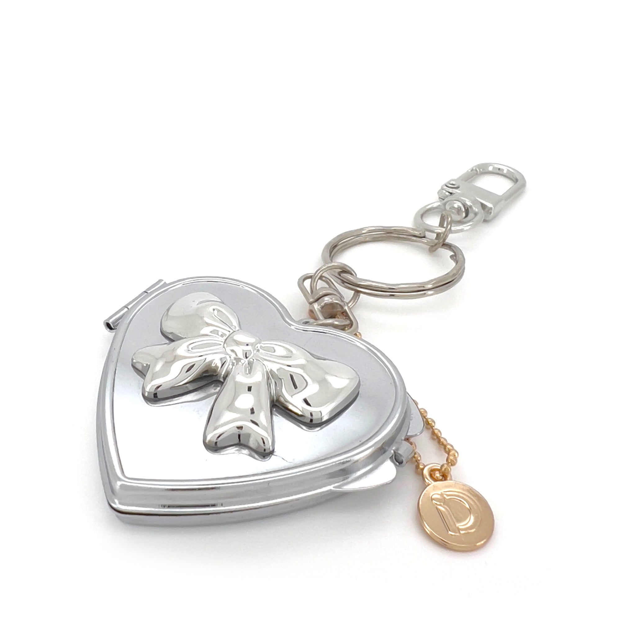 Silver Heart Mirror Charm