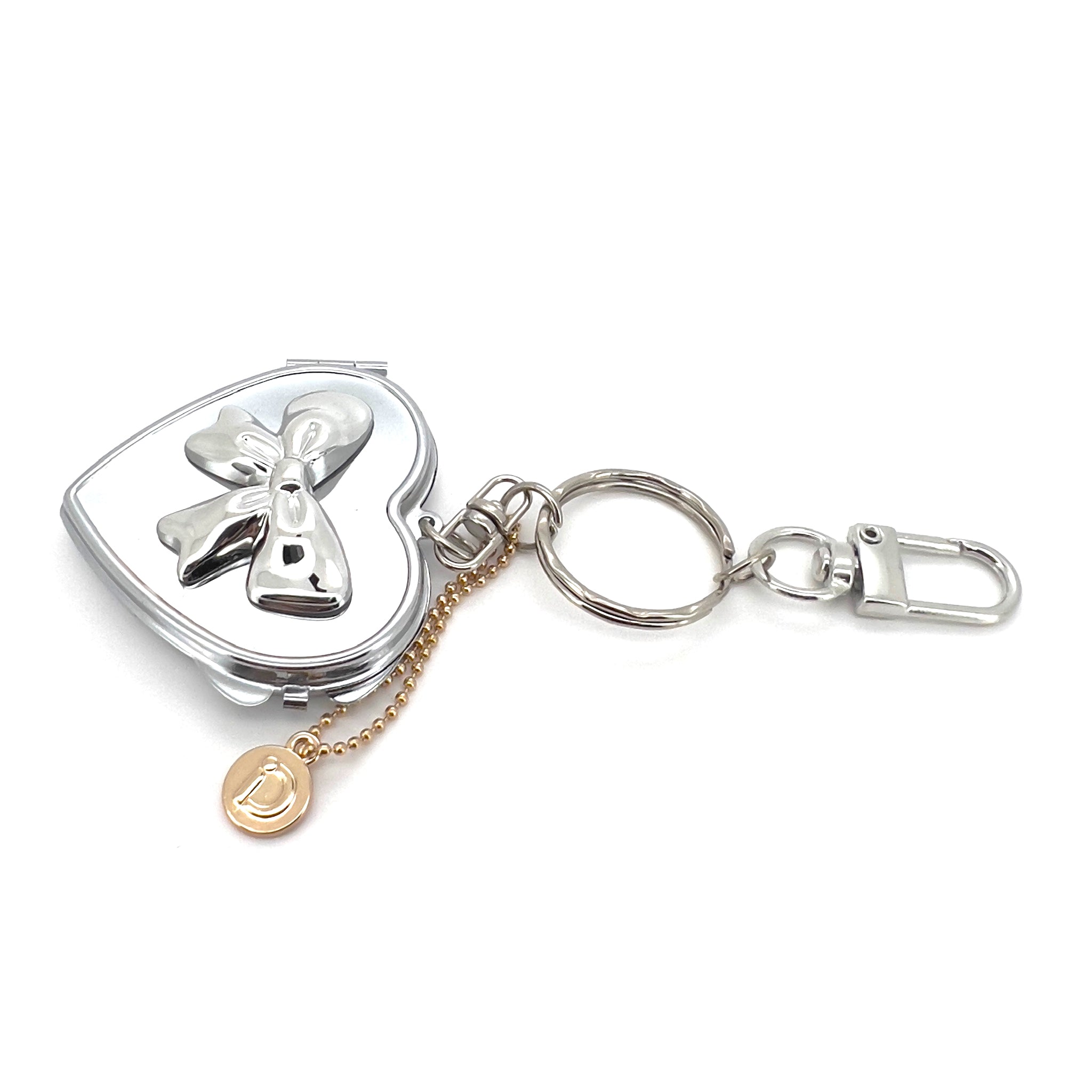 Silver Heart Mirror Charm