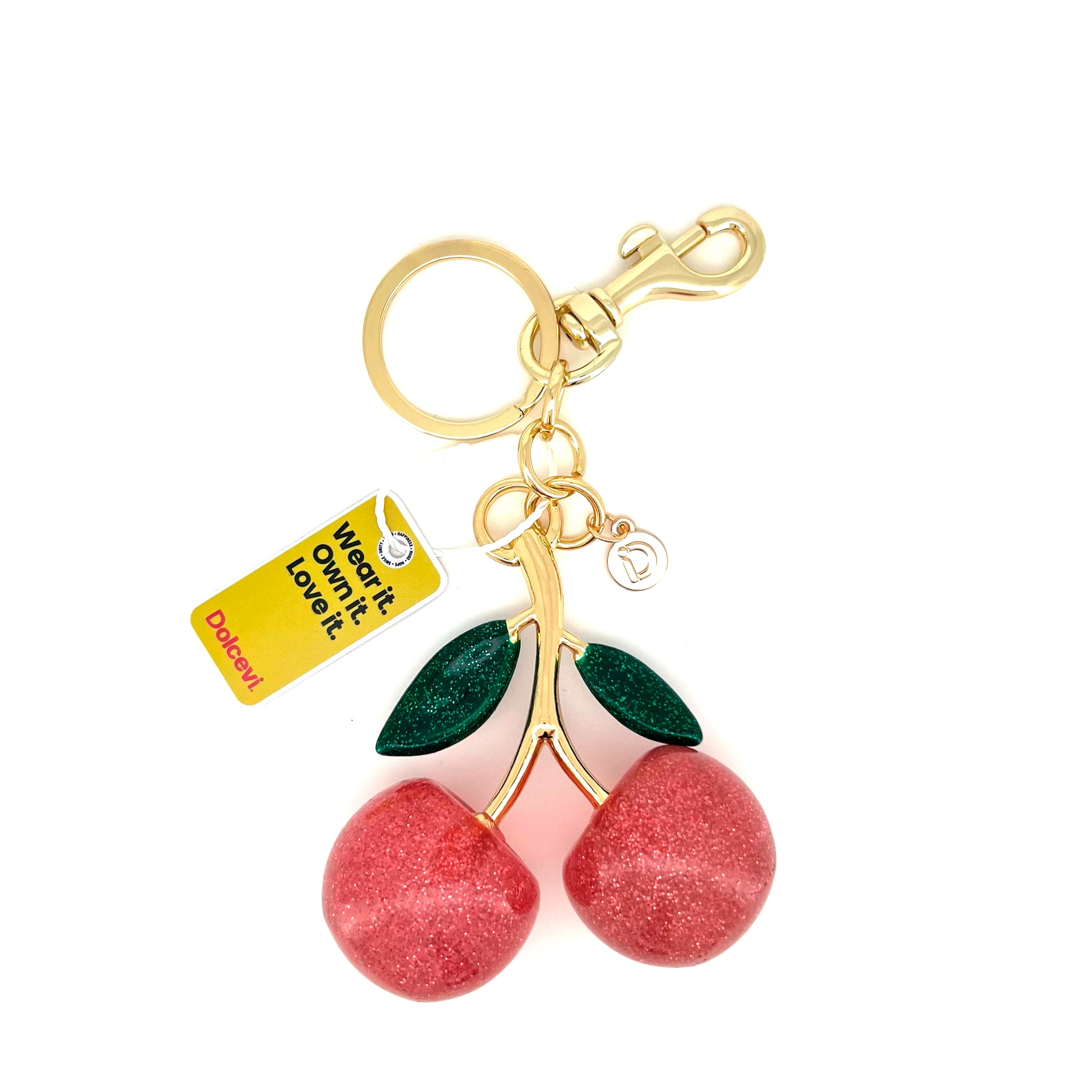 Glitter Pink Cherry Charm