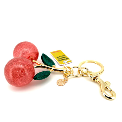 Glitter Pink Cherry Charm