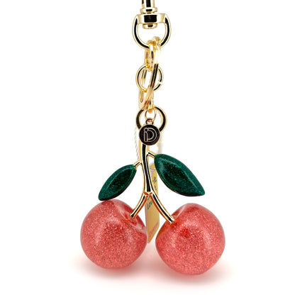 Glitter Pink Cherry Charm