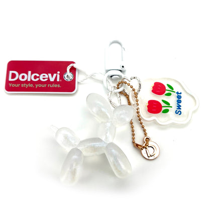 White Balloon Dog Charm