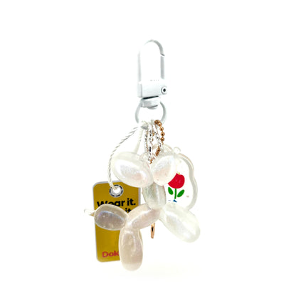 White Balloon Dog Charm