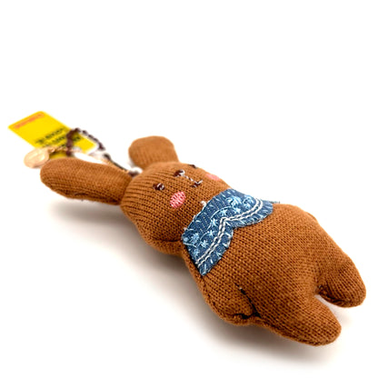 Brown Knitted Bunny Charm