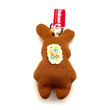 Brown Knitted Bunny Charm