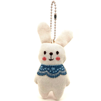 Cream Knitted Bunny Charm