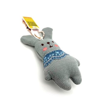 Gray Knitted Bunny Charm