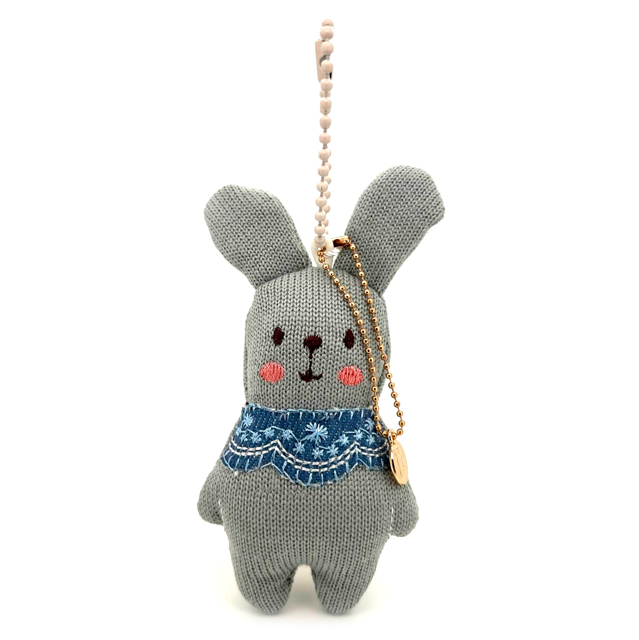 Gray Knitted Bunny Charm