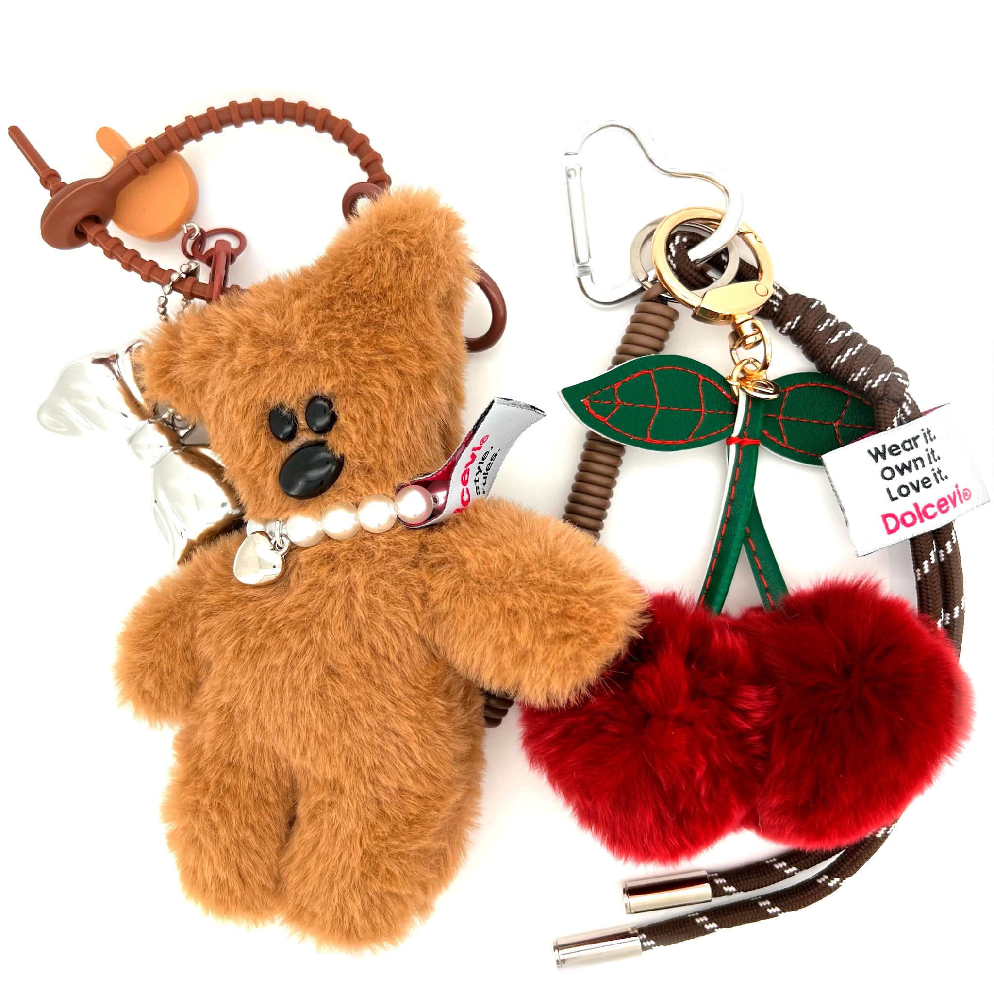 Plush Cherry Teddy Charm