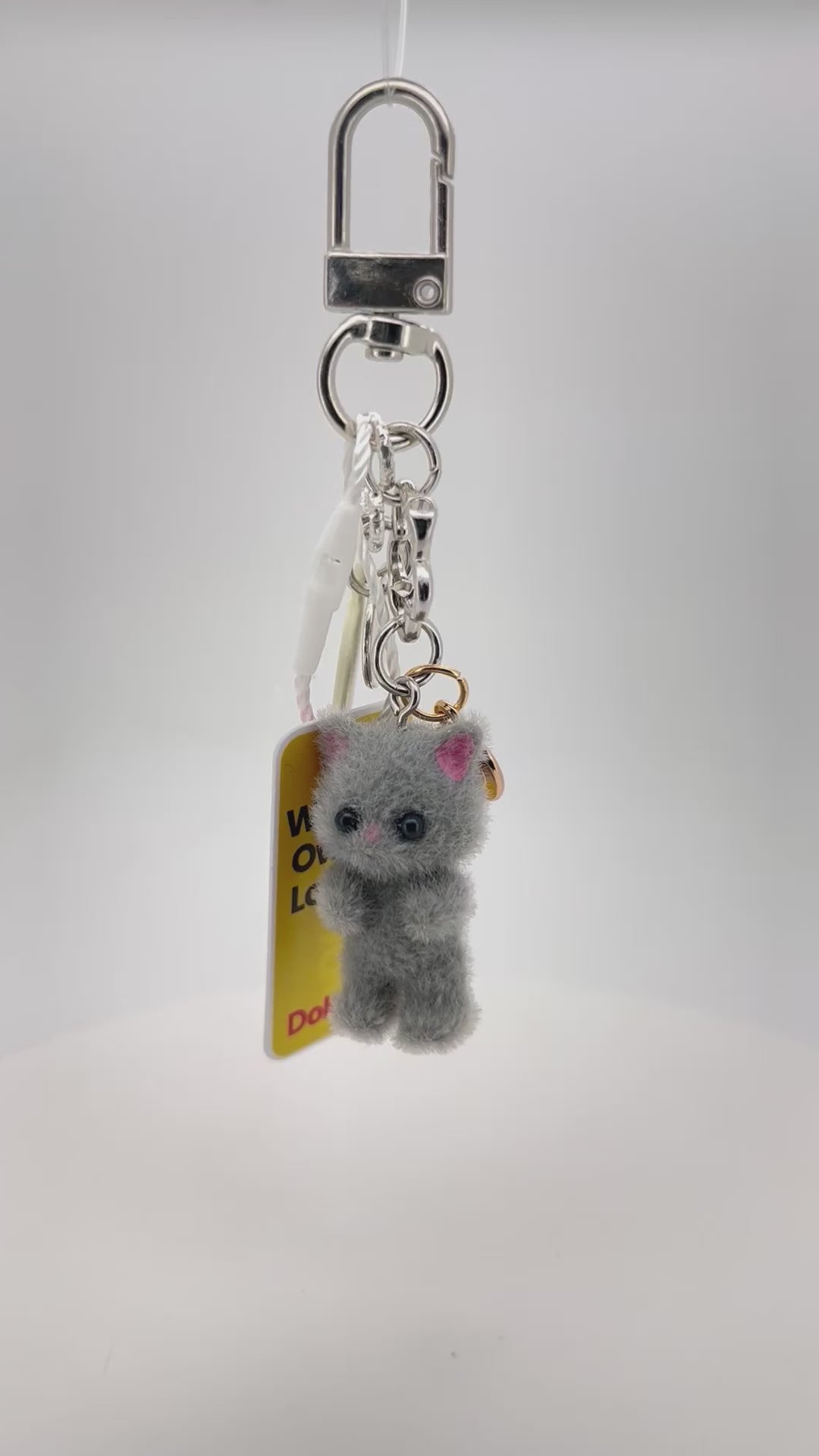 Fluffy Gray Kitty Charm